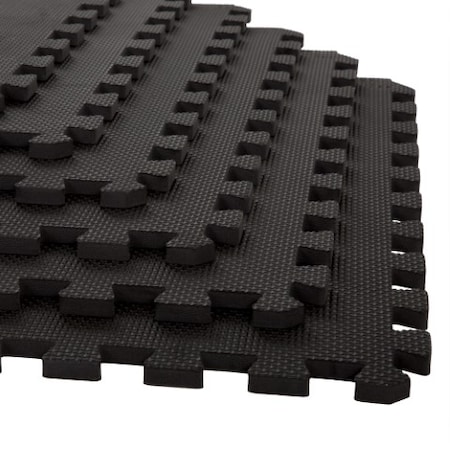 Fleming Supply Foam Floor Tiles Black, 6 Pack 332522BJD